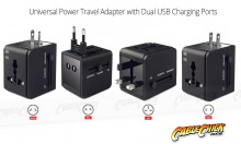 Universal Travel Mains Socket Adapter with Dual USB Charger (Thumbnail )