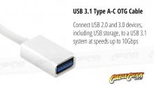 10cm USB-C OTG Cable (USB 2.0 Interface - White) (Thumbnail )