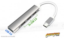 Ultra-Slim 4-Port Super-Speed USB Hub with USB-C Interface (1x USB 3.0 + 3x USB 2.0) (Thumbnail )