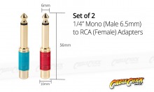 2x Premium RCA Socket to 6.5mm Mono Adaptors (Set of 2 RCA to 1/4" Adapters) (Thumbnail )