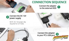 USB 3.0 to SATA HDD Adapter Cable Kit (Supports SSD, 2.5" & 3.5" SATA Drives) (Thumbnail )