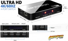4-Port Powered HDMI 2.0 Switch (UltraHD 4K @ 60Hz) (Thumbnail )