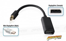 15cm Mini-DisplayPort to DisplayPort Cable Adapter (Male to Female) - Thunderbolt Socket Compatible (Thumbnail )