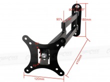 Articulated Monitor Wall Mount - 10Kg (Single-Stud Mount VESA 75-100) (Thumbnail )