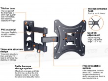 Articulated Monitor Wall Mount - 12Kg (Single-Stud Mount VESA 75-400) (Thumbnail )