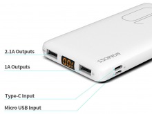 Romoss Dual-Output Slim 10000mAh Power Bank (USB-A 2.1A + USB-A 1A) (Thumbnail )