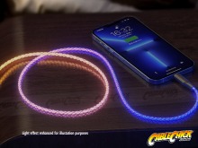 1m Multi-Colour LED USB A-C Charging Cable (USB-A to USB-C) (Thumbnail )