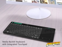 Rii 2.4GHz Rechargable Wireless Media Backlit Keyboard with Touchpad (Thumbnail )