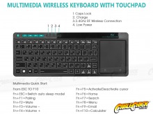 Rii 2.4GHz Rechargable Wireless Media Backlit Keyboard with Touchpad (Thumbnail )