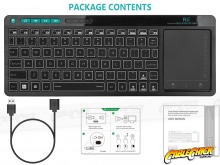 Rii 2.4GHz Rechargable Wireless Media Backlit Keyboard with Touchpad (Thumbnail )