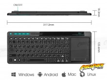 Rii 2.4GHz Rechargable Wireless Media Backlit Keyboard with Touchpad (Thumbnail )