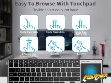 Rechargable Multi-Device Bluetooth Wireless Media Keyboard with Touchpad (Control 3 Systems) (Thumbnail )