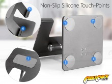 Compact Double-Hinged Aluminium Tablet Stand - Gunmetal Grey (for Tablets & Large Phones) (Thumbnail )