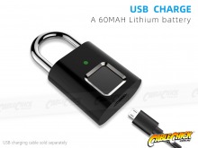 Small Keyless Smart Fingerprint Padlock - Rechargeable (Black) (Thumbnail )