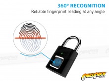 Small Keyless Smart Fingerprint Padlock - Rechargeable (Black) (Thumbnail )