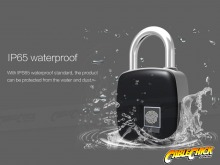 Heavy-Duty IP65 Waterproof Smart Fingerprint Padlock - Rechargeable (Black) (Thumbnail )