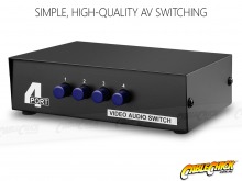 4-Port AV Switch Box - Metal Housing (Audio + Composite Video Switching) (Thumbnail )