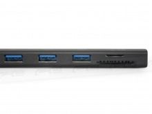 Slim Aluminium USB Hub - USB Type-A Interface (3x USB 3.0 + Card Reader) (Thumbnail )