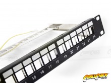 24 Port Unloaded and Shielded CAT6a Keystone Patch Panel (Thumbnail )