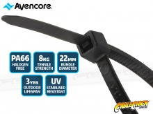 Avencore Tiger Ties - UV Stable Self-Locking Cable Ties 100mm x 2.5mm (100pk) (Thumbnail )