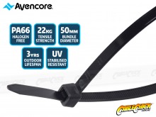 Avencore Tiger Ties - UV Stable Self-Locking Cable Ties 200mm x 4.8mm (100pk) (Thumbnail )