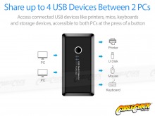 Premium 4-Port USB 2.0 Sharing Switch & Hub (2PC Switching) (Thumbnail )