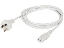 1.8m IEC Power Cable - White (IEC-C13 to Australian Mains Plug) (Thumbnail )