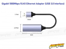USB 3.0 to RJ45 Ethernet Network Adapter (1000Mbps Gigabit Speed) (Thumbnail )