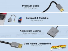 2-Port 8K DisplayPort 1.4 MST Splitter Hub (Dual 4K/60Hz) (Thumbnail )