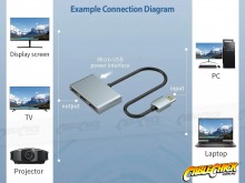 3-Way DisplayPort 1.4 MST Hub - 8K Splitter Hub (Extend & Mirror) (Thumbnail )
