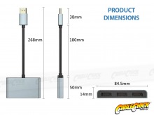 3-Way DisplayPort 1.4 MST Hub - 8K Splitter Hub (Extend & Mirror) (Thumbnail )