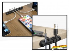 Silicone 3 Cable Organiser & Holder (Black) (Thumbnail )