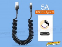 Coiled USB-C 12W Fast Charging Cable (USB Type A-C Cable) (Thumbnail )