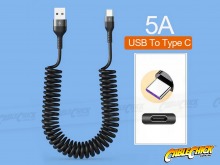 Coiled USB-C Charging Cable (USB Type A-C Cable) (Thumbnail )