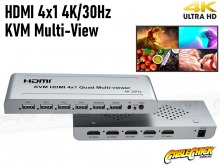 4-Port HDMI Quad Multi-Viewer & KVM Switch (4K @ 30Hz) (Thumbnail )