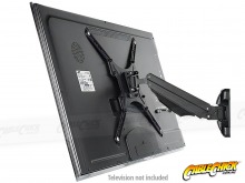 Premium Gas-Assisted Single Stud TV and Monitor Wall Mount - 15kg (Black) (Thumbnail )
