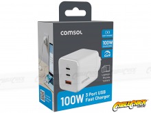 3-Port 100W USB-A & Type-C Laptop Fast Charger (100W USB-C + 3A USB-A Charging) (Thumbnail )