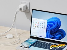 3-Port 100W USB-A & Type-C Laptop Fast Charger (100W USB-C + 3A USB-A Charging) (Thumbnail )