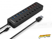10-Port USB 3.0 Hub with 48W Power Supply & Individual Switches (Thumbnail )
