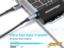 1m USB4 240W Fast Charging Cable with Built-In Watts Display (40Gbps Data) (Thumbnail )