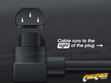 2m Right-Angled IEC Power Cable - White (IEC-C13 to Australian Mains Plug) (Thumbnail )