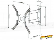 Articulated Monitor Wall Mount (30Kg, Single-Stud Mount VESA 100-400) (Thumbnail )