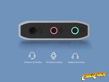 Premium USB Sound Card Adapter (Stereo + Microphone + Headset) (Thumbnail )