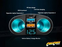Car Charger Power Socket Adapter with QC3.0 & Type-C USB plus Voltage Meter (Thumbnail )