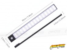 Slimline 30cm Magnetic LED Motion Sensor Light Bar - Rechargeable (Black) (Thumbnail )