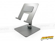 Compact Double-Hinged Aluminium Tablet Stand - Gunmetal Grey (for Tablets & Large Phones) (Thumbnail )