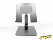 Compact Double-Hinged Aluminium Tablet Stand - Gunmetal Grey (for Tablets & Large Phones) (Thumbnail )