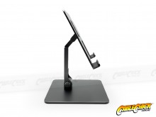 Compact Double-Hinged Aluminium Tablet Stand - Gunmetal Grey (for Tablets & Large Phones) (Thumbnail )