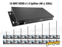 Powered 16-Way HDMI 1.4 Splitter & Extender (1080P + 4K @ 30Hz Output) (Thumbnail )