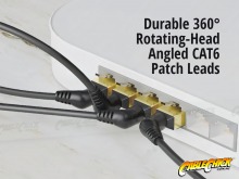 30cm Angled CAT6 Patch Lead with 360° Rotating Plugs (Thumbnail )
